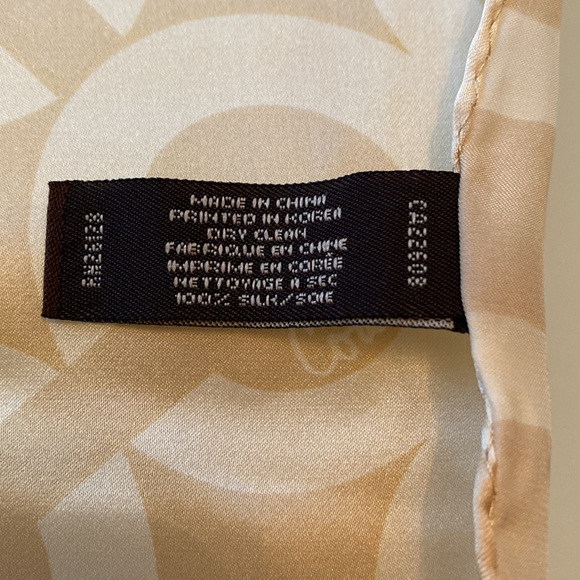 Coach Beige oblong, silk scarf - Picture 3 of 6
